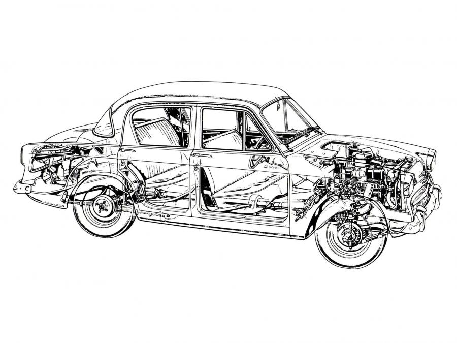 Схема Hillman Minx Saloon (Series I) 1956 года  (фото 2 из 2)